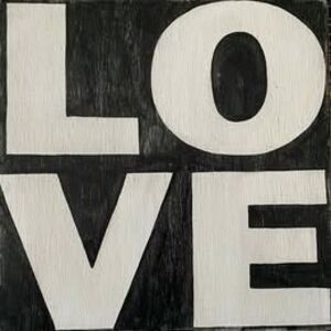 LOVE Square Wood Black & White Graphic 12x12x3/4" Sign Dorm Teen Room